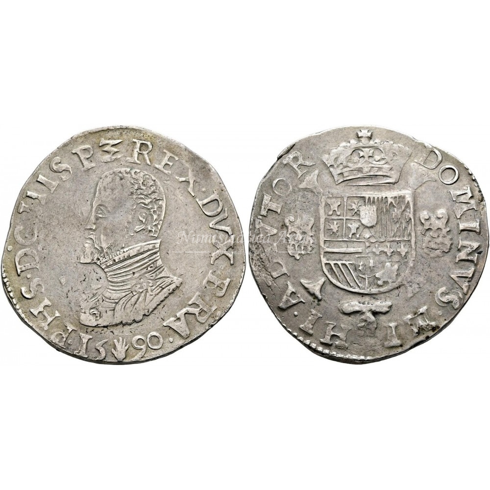 Felipe II. Daalder. Amberes. 1590. MBC+