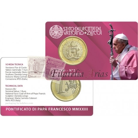 Moneda 1€ Vaticano 2023 - Coincard Nº2