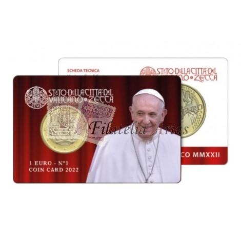 Moneda 1€ Vaticano 2022 - Coincard Nº1