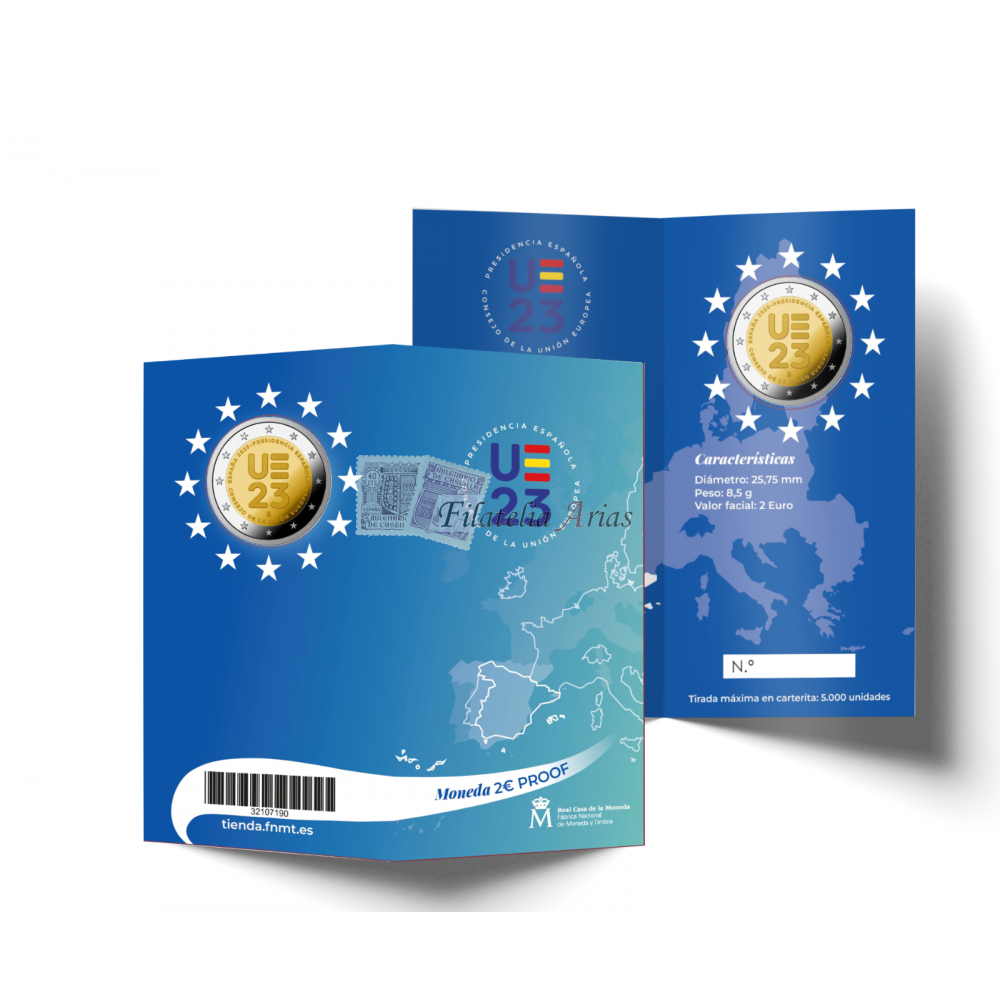 2€ 2023 España - Presidencia UE (proof en cartera)