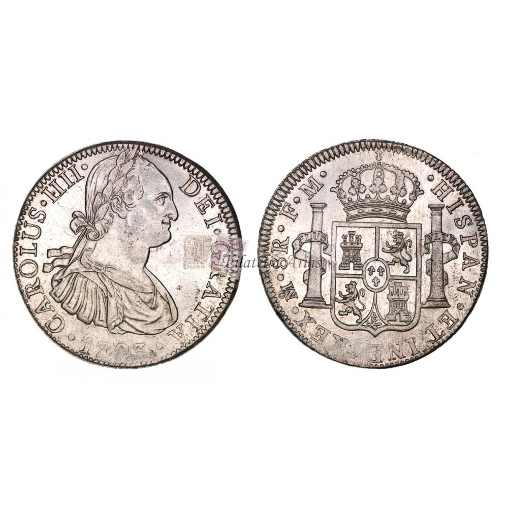 Carlos IV. 8 reales. 1793. México. Ensayador FM. EBC+