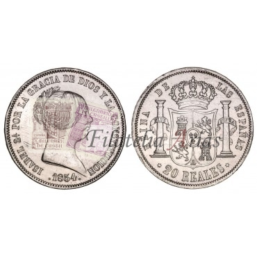 Isabel II. 20 reales. 1854. Madrid. EBC