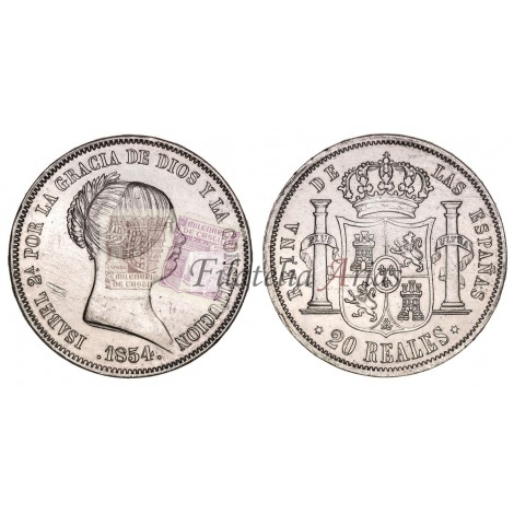 Isabel II. 20 reales. 1854. Madrid. EBC