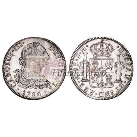 Carlos III. 8 reales. 1786. México. Ensayador: FM. EBC+