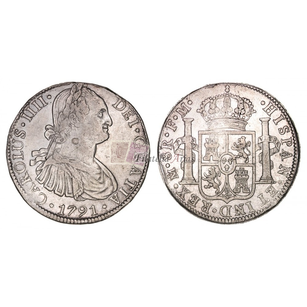 Carlos IV. 8 reales. 1791. México. Ensayador: FM. EBC-