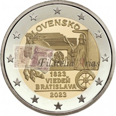 2€ 2023 Eslovaquia - Correos a caballo Viena - Bratislava.