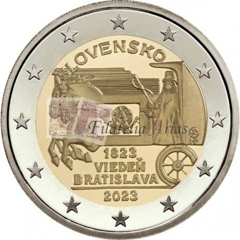 2€ 2023 Eslovaquia - Correos a caballo Viena - Bratislava.