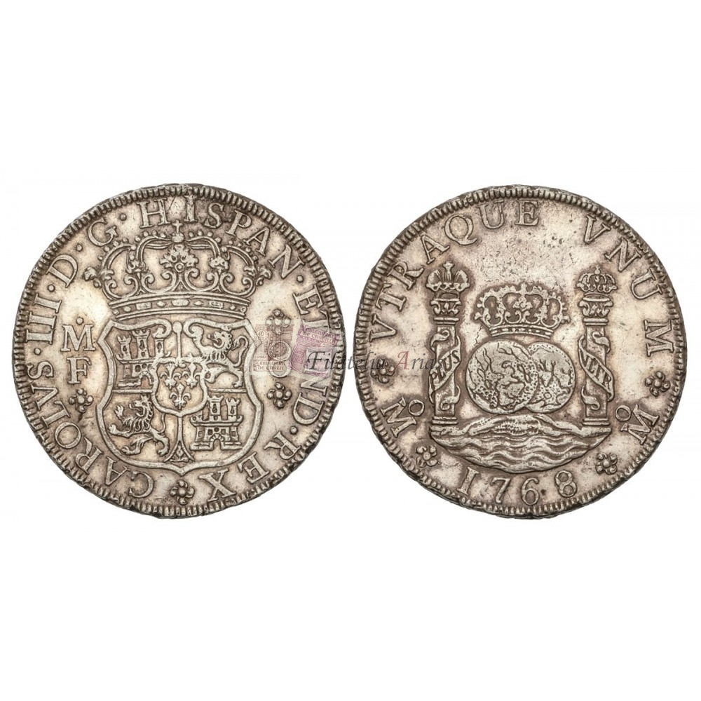 Carlos III. 8 reales. 1768. México. Ensayador: MF. EBC.