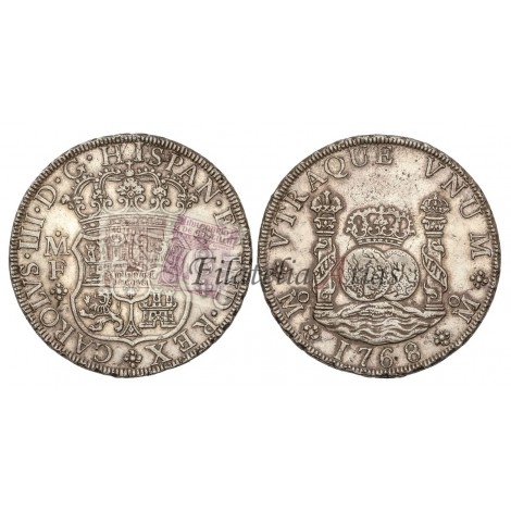 Carlos III. 8 reales. 1768. México. Ensayador: MF. EBC.