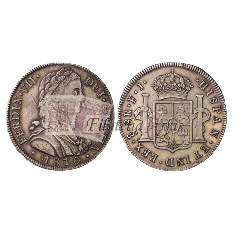 Fernando VII. 8 reales. 1810. Santiago de Chile. Ensayador: FJ. EBC-
