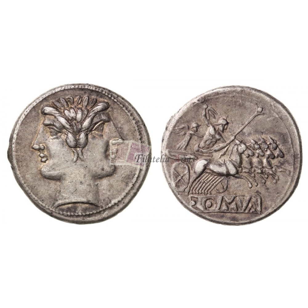 República romana. Didracma - Quadrigato (225 a.C.)