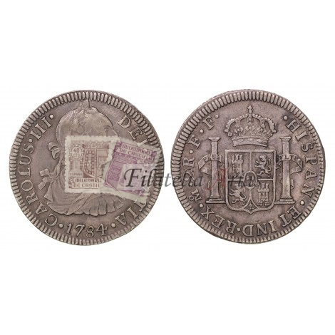 Carlos III. 2 reales. 1784. México. Ensayador: FF. EBC-