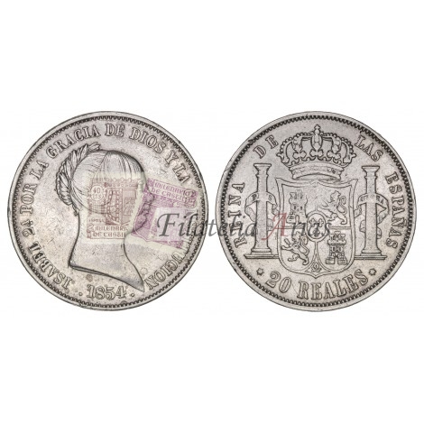 Isabel II. 20 reales. 1854. Madrid. MBC-