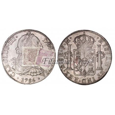 Carlos III. 8 reales. 1785. México. Ensayador: FM. EBC-
