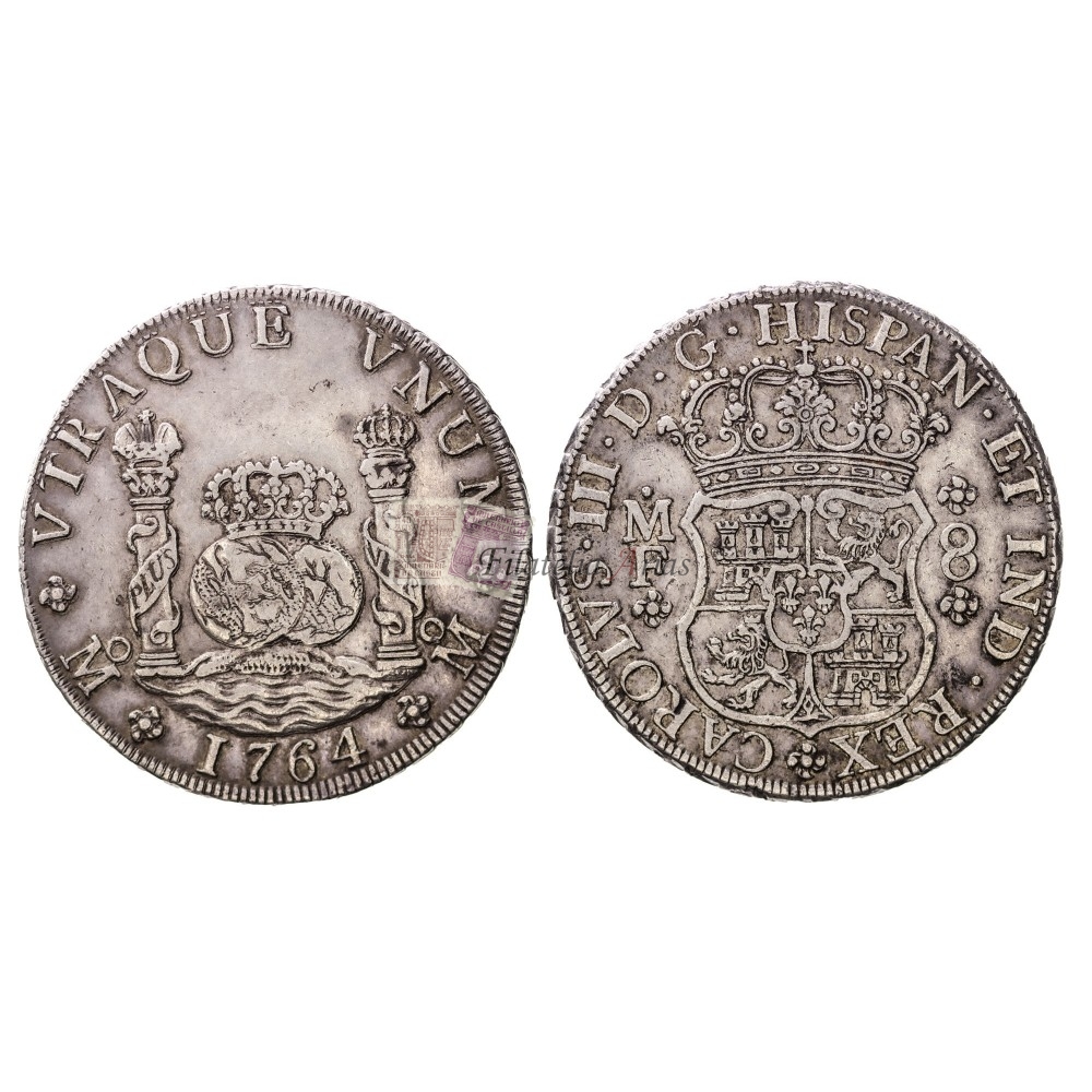 Carlos III. 8 reales. 1764. México. Ensayador: MF. EBC+.
