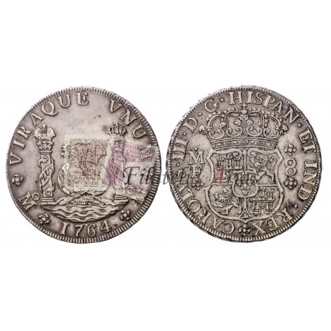 Carlos III. 8 reales. 1764. México. Ensayador: MF. EBC+.