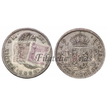 Fernando VII. 8 reales. 1820. Zacatecas. Ensayador: AG. EBC