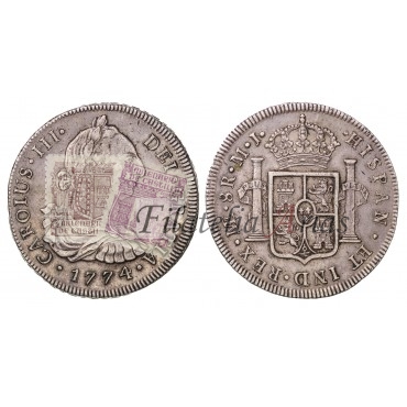 Carlos III. 8 reales. 1774. Lima. Ensayador: MJ. EBC+