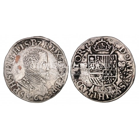 Felipe II. 1/5 Phillipsdaalder. Amberes. 1556. MBC+
