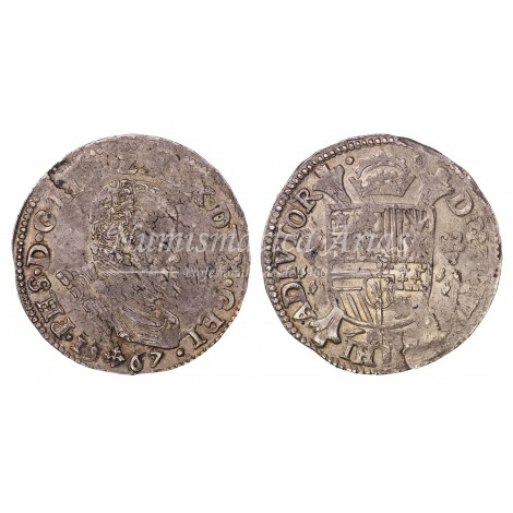 Felipe II. 1/5 Phillipsdaalder. Gueldres. 1567. MBC+