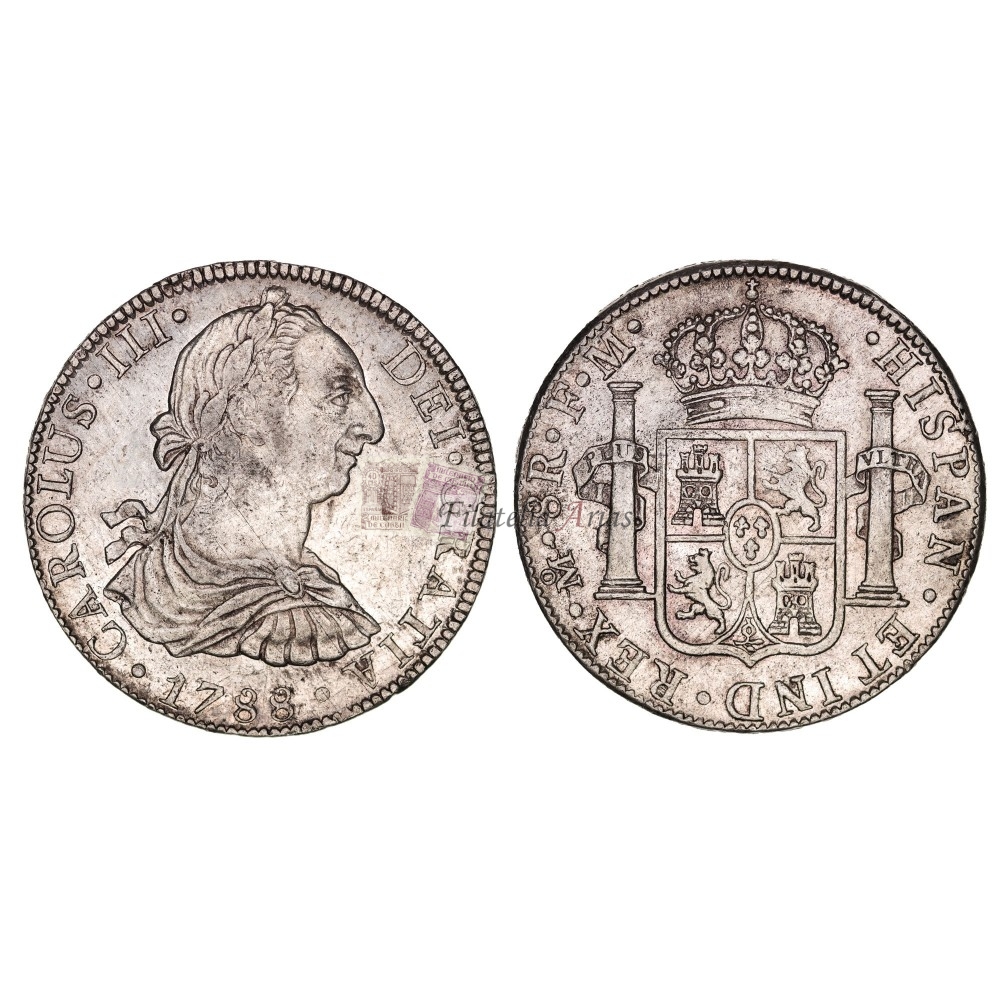 Carlos III. 8 reales. 1788. México. Ensayador: FM. EBC-