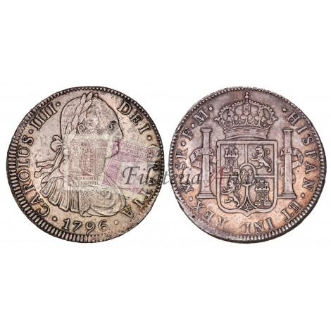 Carlos IV. 8 reales. 1796. México. Ensayador: FM. EBC