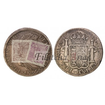 Fernando VII. 8 reales. 1819. Zacatecas. Ensayador: AG: MBC+.