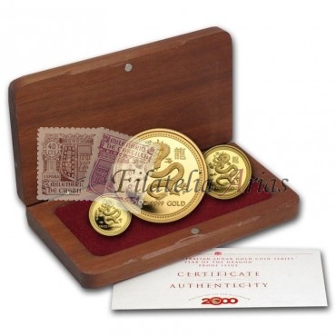 2000 Year Of The Dragon Three-Coin Gold Proof Set