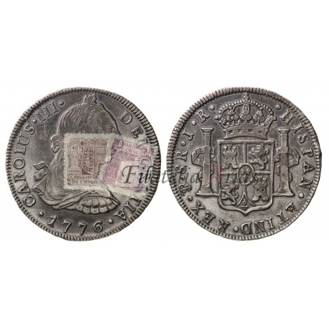 Carlos III. 8 reales. 1776. Potosí. Ensayador: JR. EBC-.