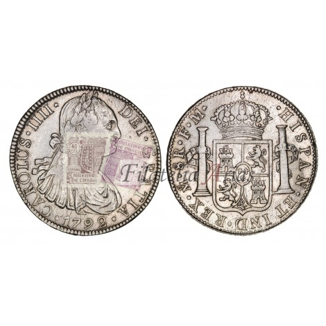Carlos IV. 8 reales. 1792. México. Ensayador: FM. EBC-