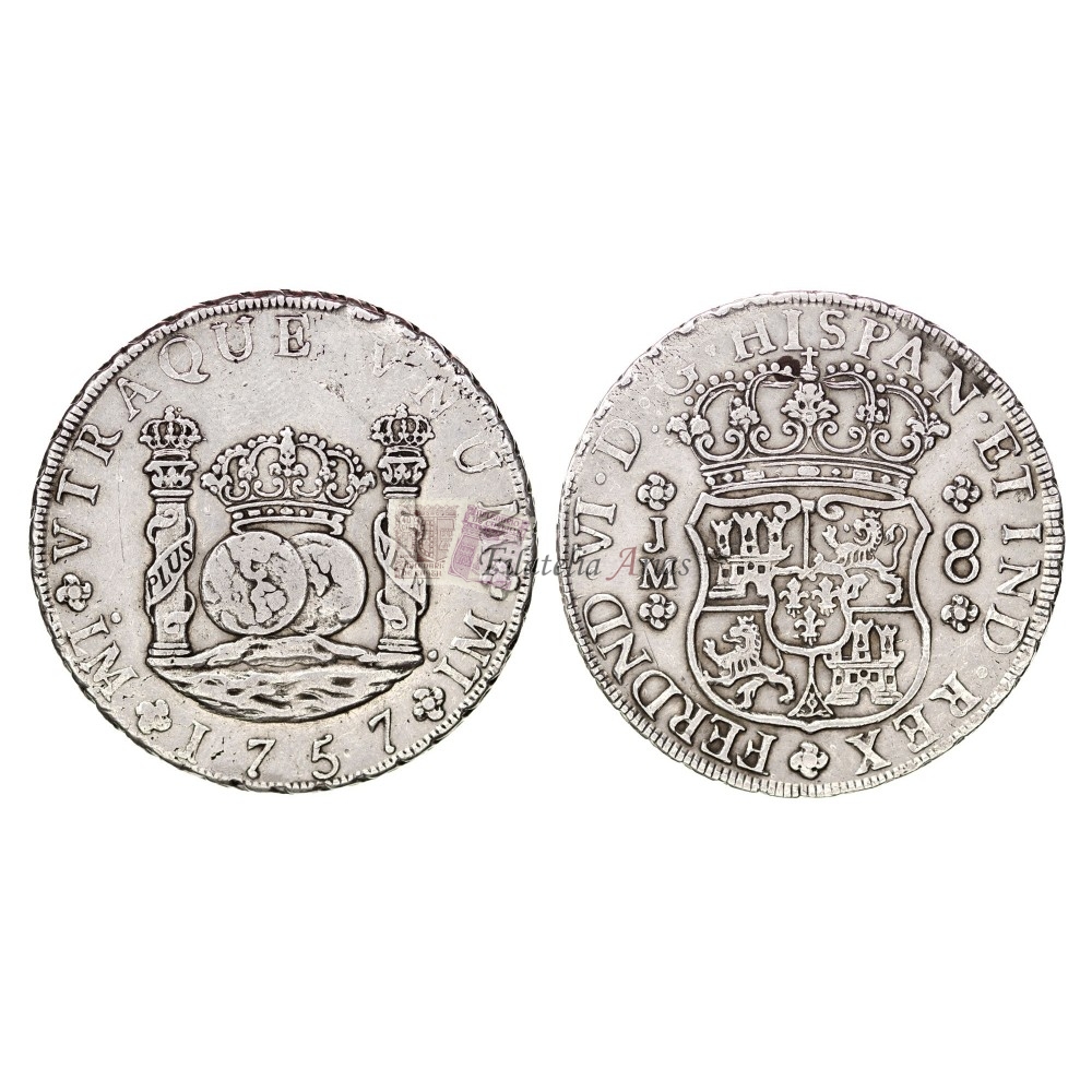 Fernando VI. 1757. 8 reales. Lima. Ensayador: JM. EBC-