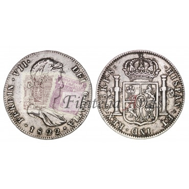 Fernando VII. 8 reales. 1822. Guadalajara. Ensayador: FS. MBC+.
