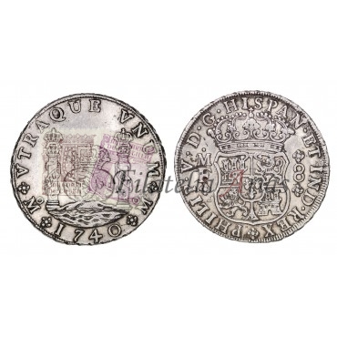 Felipe V. 8 reales. 1740. México. MF. EBC-