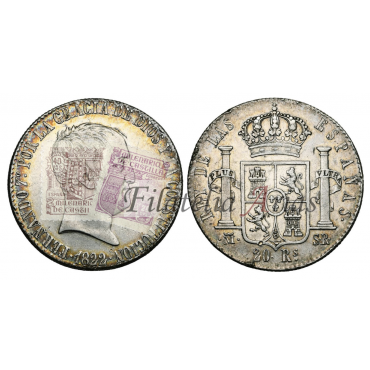 Fernando VII. 20 reales. 1822. Madrid. Ensayador: SR. EBC-.