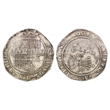 RRCC. 4 reales. S/F. Sevilla. Ensayador: Dos estrellas. MBC+