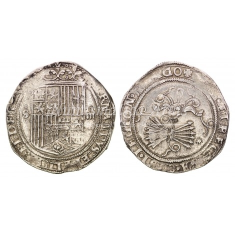 RRCC. 4 reales. S/F. Sevilla. Ensayador: Dos estrellas. MBC+