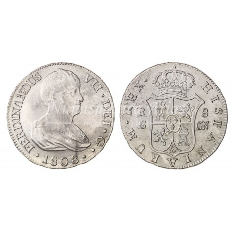 Fernando VII. 8 reales. 1808. Sevilla. Ensayador: CN. EBC-
