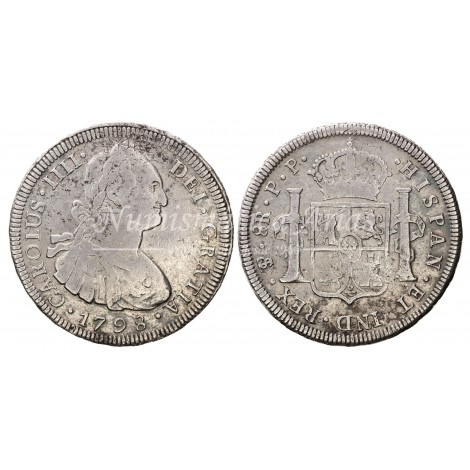 Carlos IV. 8 reales. 1798. Potosí. Ensayador PP. MBC-