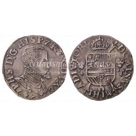 Felipe II. 1/5 Phillipsdaalder. Amberes. 1566. EBC+