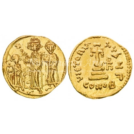 Heraclio, Heraclio Constantino y Heraclon. Sólido. Constantinopla (610-641 d.C.) Sear 761. Constantinopla. EBC.