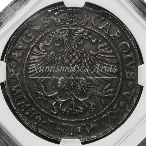 Carlos V. Taler. 1556. Lieja (Liege)