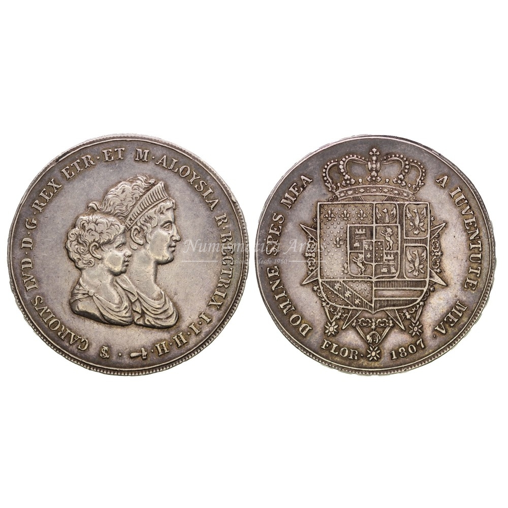 Florencia. Dena de 10 Liras. 1807. EBC+