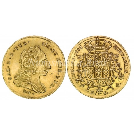 Carlos de Borbón. 6 ducados. 1753. Nápoles. SC-