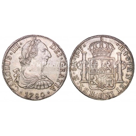 Carlos III. 8 reales. 1780. México. Ensayador: FF. EBC