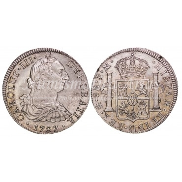 Carlos III. 8 reales. 1787. México. Ensayador: FM. SC-