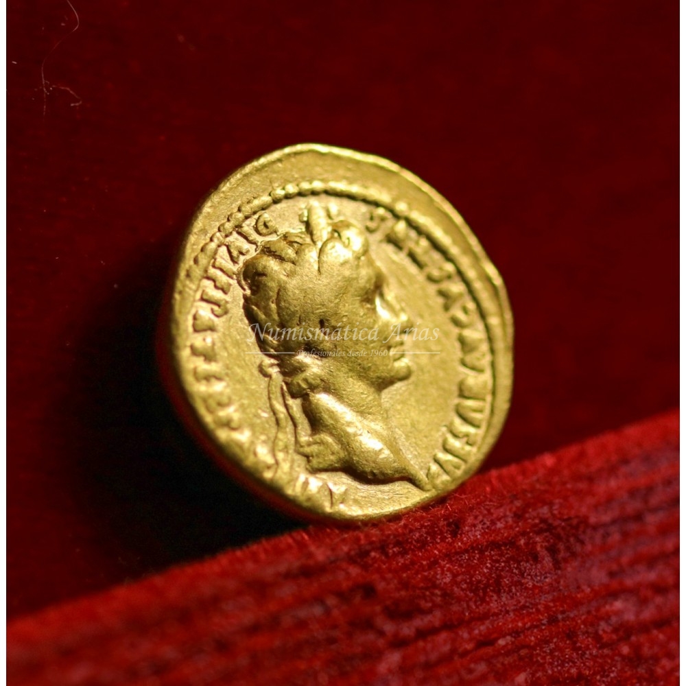 Augusto. Aúreo (2 a.C. - 4 d.C.) Lugdunum (Lyon). Calicó 176a. MBC