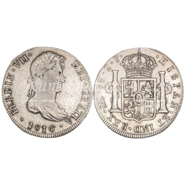 Fernando VII. 8 reales. 1816. Lima. Ensayador: JP. MBC