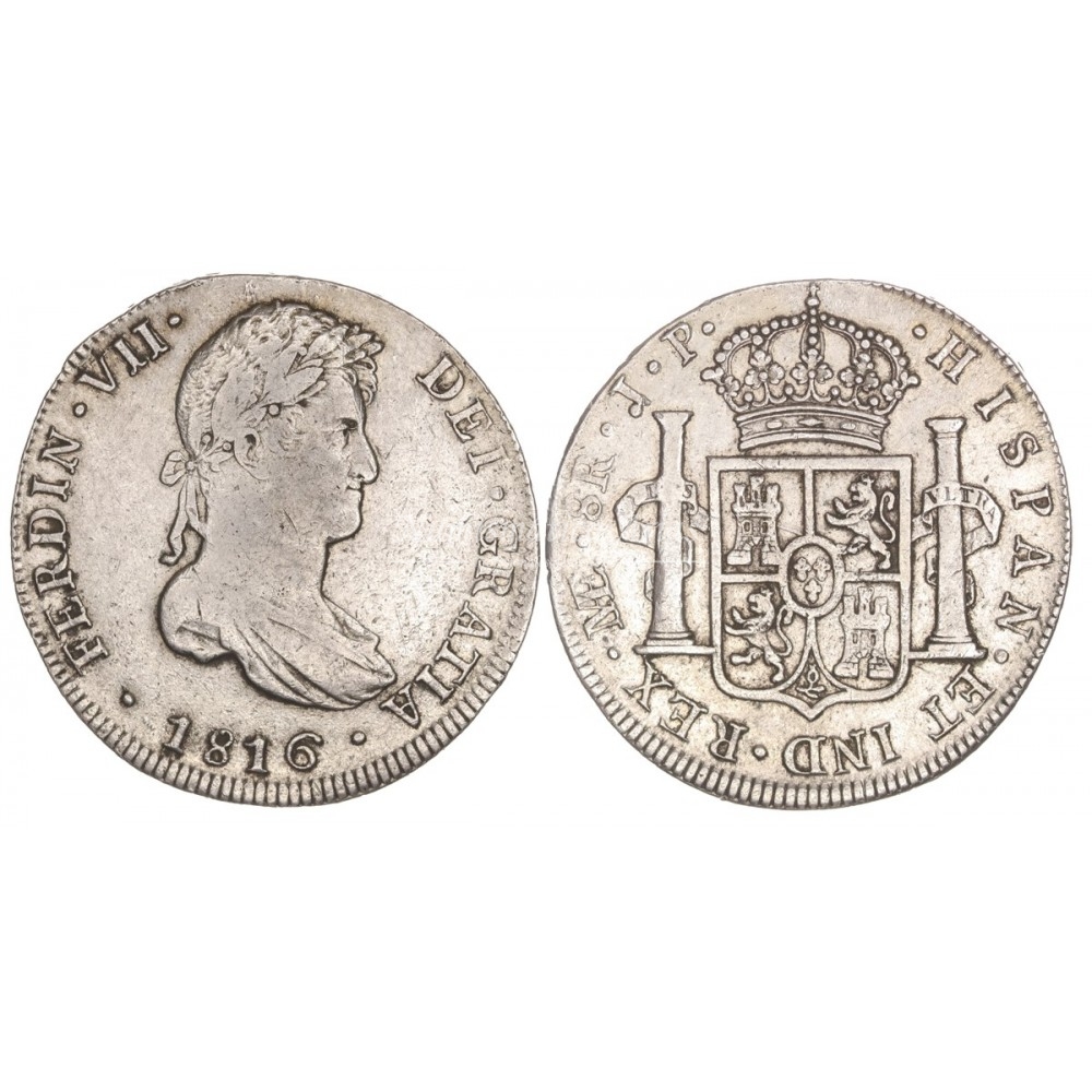 Fernando VII. 8 reales. 1816. Lima. Ensayador: JP. MBC