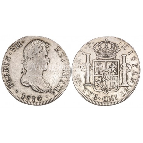 Fernando VII. 8 reales. 1816. Lima. Ensayador: JP. MBC