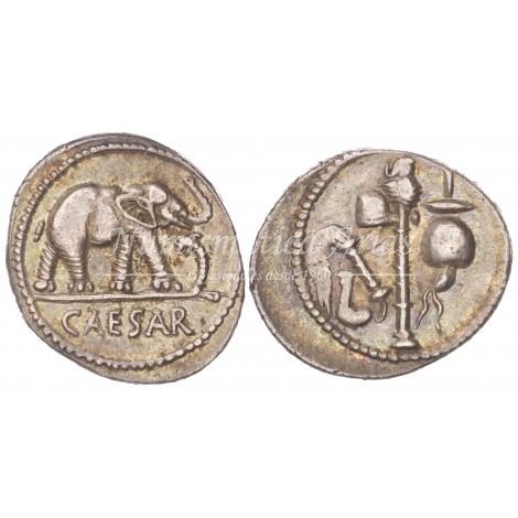 Julio César. Denario. Ceca militar móvil (54-51 a.C.) EBC+